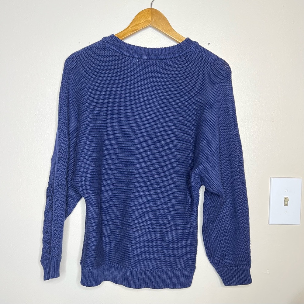 Stitches & Stripes Royal Blue Cable Knit Crewneck Sweater Small - Picture 6 of 6